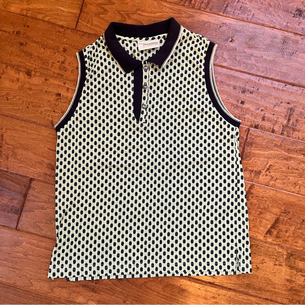 Sportfolio by Monica Women’s Sleeveless Polo Golf Tennis Green Navy